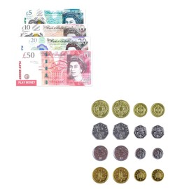 The Home Fusion Company Childrens Kids Fake Toy Shop Game Play Money Pound Notes & Coins