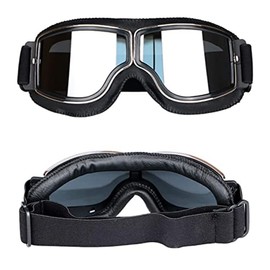 Motorcycle Goggles PU Leather Sunglasses Retro Cycling Glasses Helmet Goggles Aviator Goggles Men's Cross Goggles Motocross Goggles Motocross Vintage Motorcycle Goggles for ATV Bike Motocross Safety