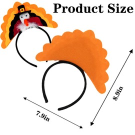 3 diademas de pavo de Acción de Gracias, accesorio de fiesta para niños y mujeres, suministros de fiesta de Acción de Gracias, fiesta de disfraces, fiesta de cosplay (talla única)