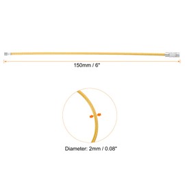 sourcing map 25pcs Wire Keychain Cable 6" Plastic Coated 1.5mm Stainless Steel Key Ring Cable Loop Rings for Hanging Luggage Tags Key ID Tags, Yellow