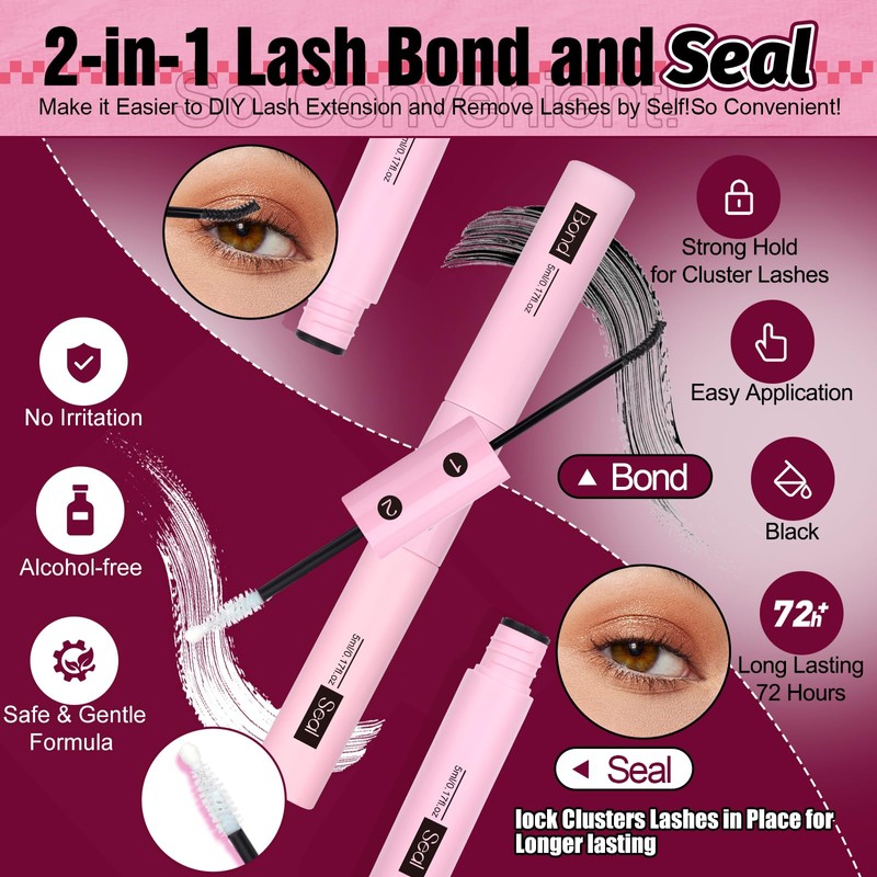 Natural Lash Extension Kit Wispy Eyelash Clusters 9-11mm Lash Cluster