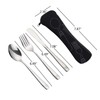 DynkoNA Travel Flatware Set of 2, 6 Pieces Camping Silverware