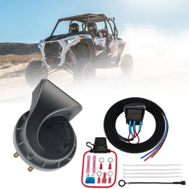 FARBIN  UTV Horn Kit with Wire harness and Button Switch for Polaris RangerRZR Golf Car