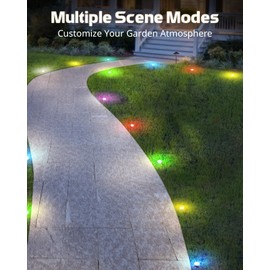 Aloihoy Outdoor Ground Lights, 33ft Outdoor Lights for Patio, 15 Pack Pathway Lights with App Contro, LED Patio Lights with IP65 Waterproof for Garden Decor, Mulitiple Scene Modes