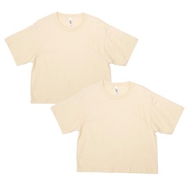 American Apparel Women's Fine Jersey Boxy T-Shirt, Style G102, Cream (2-Pack)