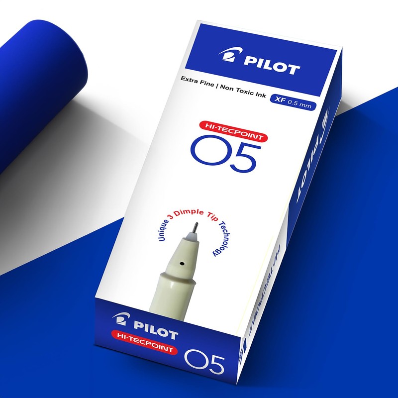 Pilot 05 Hi Tecpoint Pen,Pack Of 12 (Blue) White