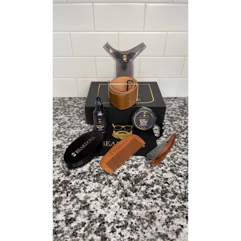 Beardova Mens Beard Growth Grooming Kit Oil Wax Comb Brush