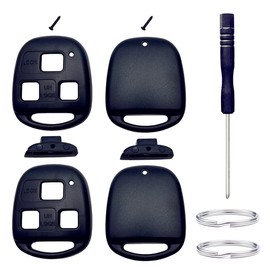 Cutting NOT Required Key Fob Shell Replacement for Lexus RX350 RX330 RX300 RX400h ES300 ES330 GS300 GS400 GS430 GX470 IS300 IS330 LS400 LS430 LX470 SC430 3 Button Key Fob Case Cover (Black + Black)