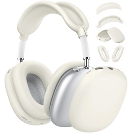 [4 in 1] Silicone Case Cover for AirPods Max USB-C (2024), Anti-Scratch Sweat-Proof Ear Pad Case Cover/Ear Cups Cover/Headband Cover Accessories Silicone Protector for AirPods Max Headphones (Stone)