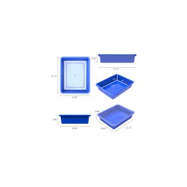 Storex Flat Storage Tray with Lid, Letter Size, 10 x 13 x 3 Inches, Assorted Colors, 5-Pack