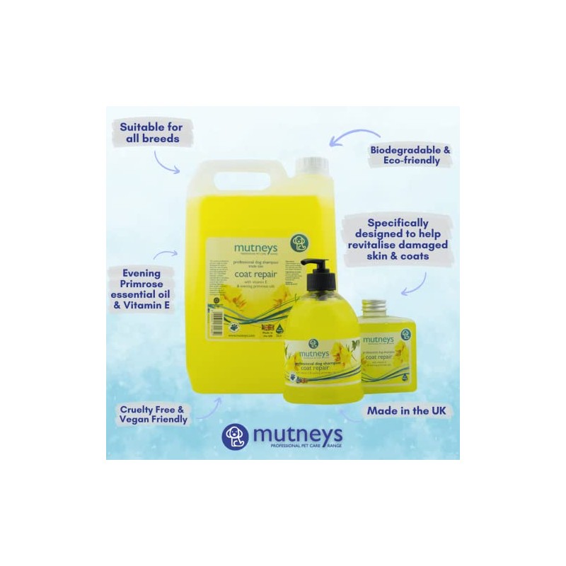 Mutneys Professional Pet Care Coat Repair Dog Shampoo With Evening