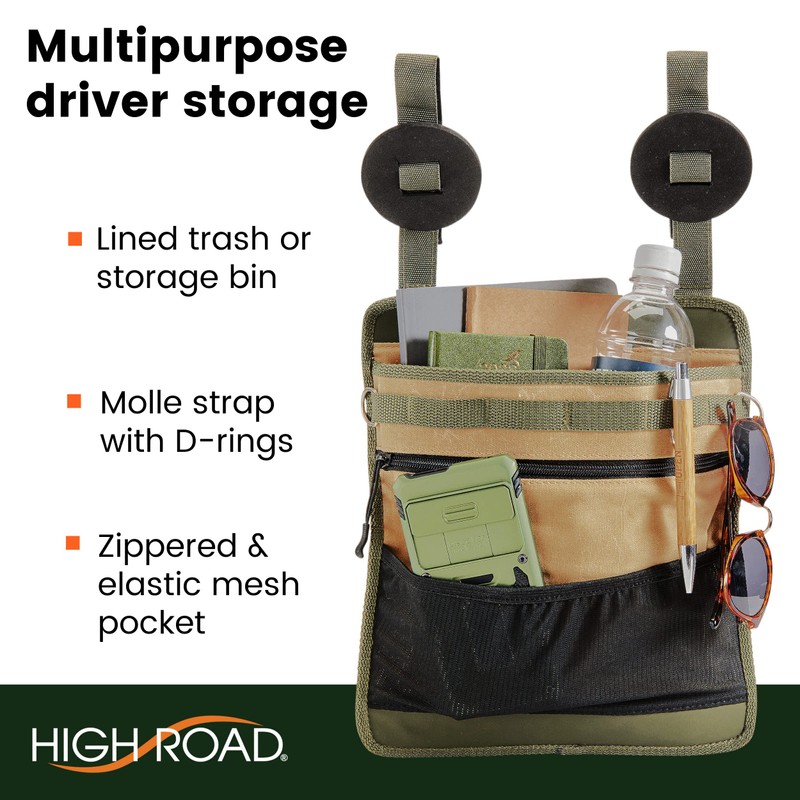 High Road Cairn Front Seat Car Trash Bag with Storage