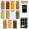 ComSaf 12Pcs Spice Jars with Labels, Glass Jar with Bamboo