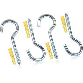 kanta Washing Line Hooks Heavy Duty Clothes Line Hooks Screw in Ceiling Self Tapping Stainless Steel Rust Proof Wall Mount Hangers Perfect for Home Office Indoor and Outdoor 100mm in Size (Pack of 4)