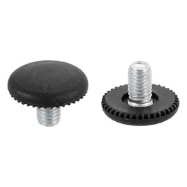 DTGN M8x10x25mm(DxLxOD) Screw on Furniture Glide Leveling Feet - 12Pack - Good for Furniture - Adjustable Thread Furniture Levelers - Black