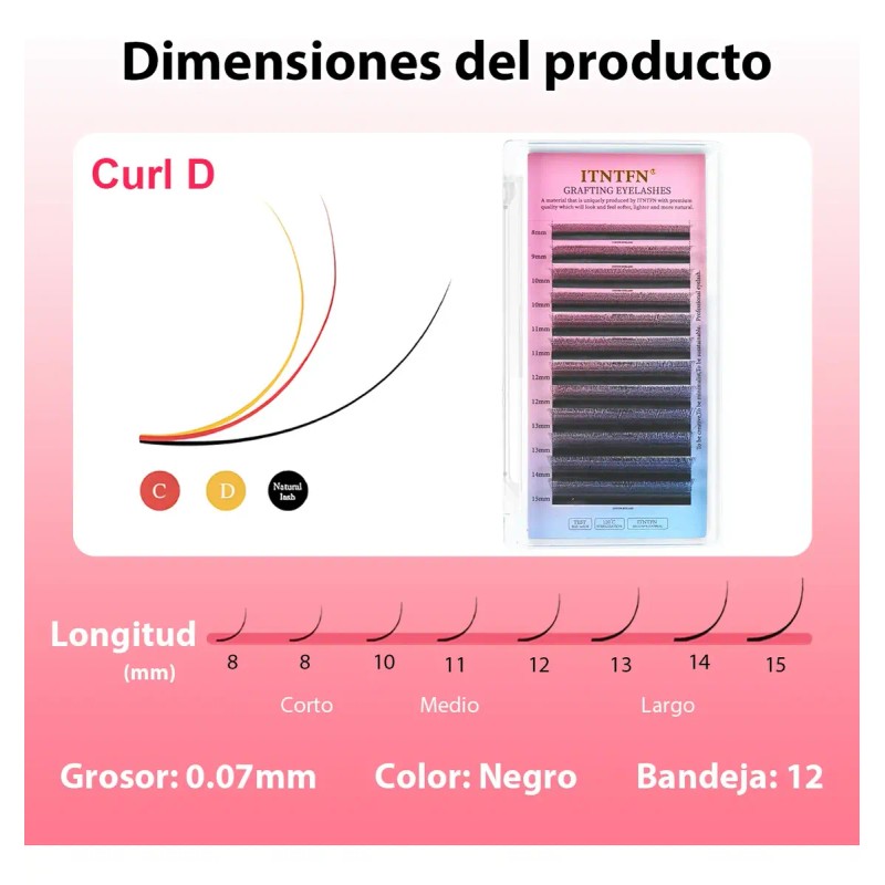 Extensiones De Pestañas Itntfn Mink 4d Forma U Voluminosas