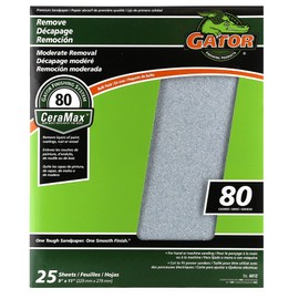 Gator CeraMax 9" x 11" Ceramic Sanding Sheets, 80 Grit, 25 Pack