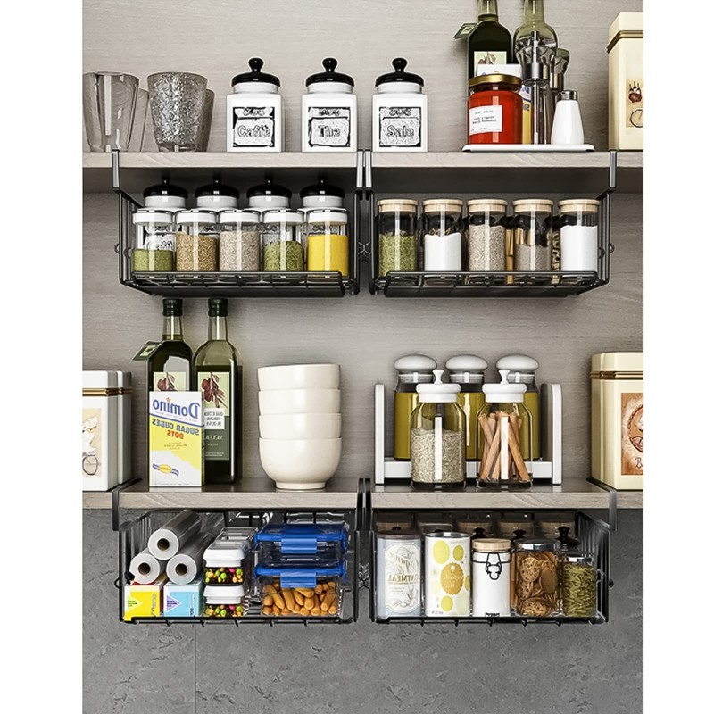 Under Shelf Basket Storage 2Pack - 11.8in Metal Under Cabinet