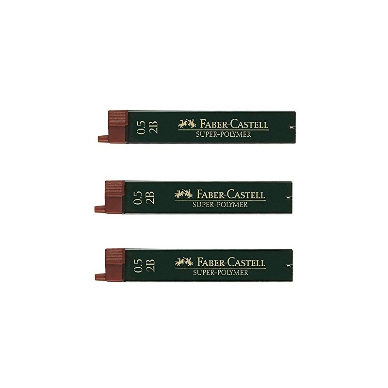 Faber-Castell 0.5 mm 2B Super-Polymer Fineline Leads (3 Packs of