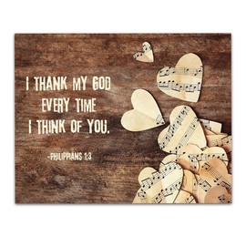 Book of Philippians Inspirational Quotes Wall Art, Bible Verse Motivational Wall Art for Men, Living Room Wall Decor Modern, Positive Wall Art and Coach Gifts for Men, Unframed 11 x 14