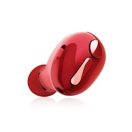 Elecom LBT-HSC30MPRD Ultra-Small Bluetooth Handsfree Headset for Calling and Music Multi-Function 3 Buttons + 1 Switch Design, Red