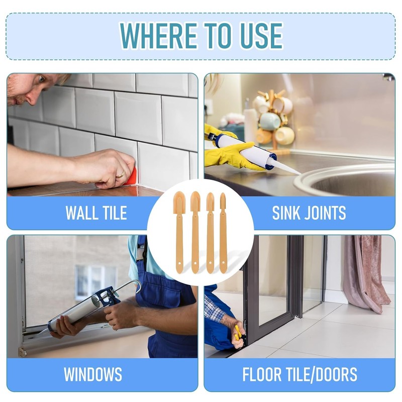 Caulk Caulking Silicone Sealant Finishing Tool Spreader Spatulas Applicator Rubber
