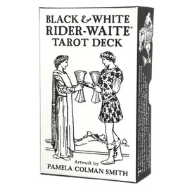 I.I.J Tarot Cards, Black & White Rider Weight Tarot Black & White Rider-Waite Tarot Deck Weighted Edition, 78 Cards, Tarot Divination, Japanese Instruction Manual Included (English Language Not Guaranteed)