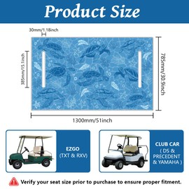 peacoblue Golf Cart Seat Covers Towel Sea Turtle 100% Microfiber 51"x31" Golf Cart Seat Blanket Cushions Golf Accessories Universal Fit for Club Car EZGO Yamaha Precedent 2-Seat Golf Carts