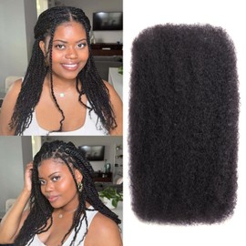 Afro Kinkys Bulk Human Hair -20 Inch 50g 4c Kinky Curly Bundles Human Braiding Hair For Mini Twist/Dreadlocks Extensions/Braids/Locs (1B, 20 Inch(Pack of 1))