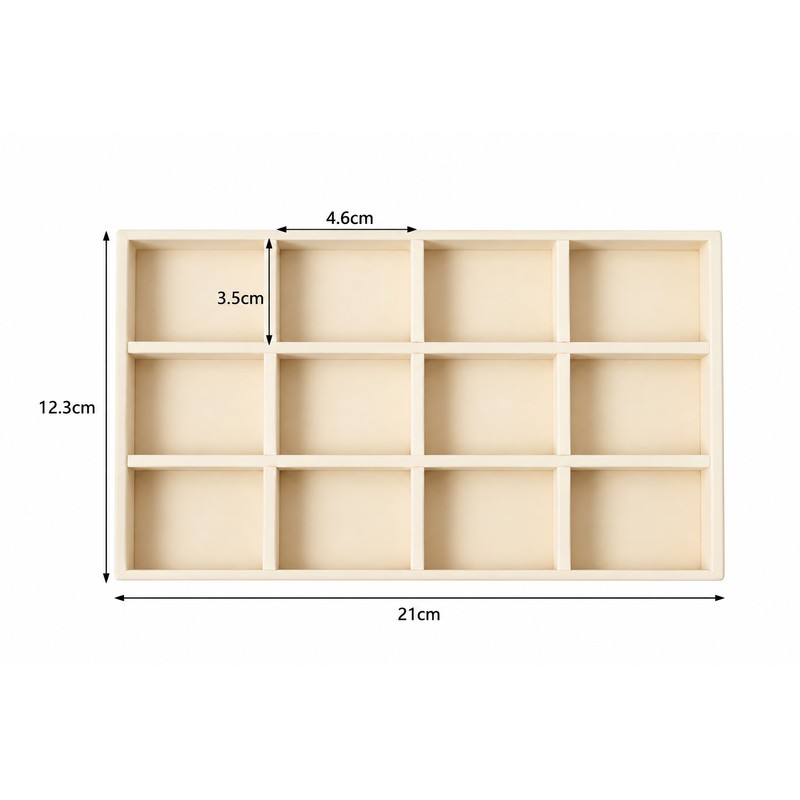 Velvet Jewelry Organizer Tray with Removable Dividers for Rings, Earrings,