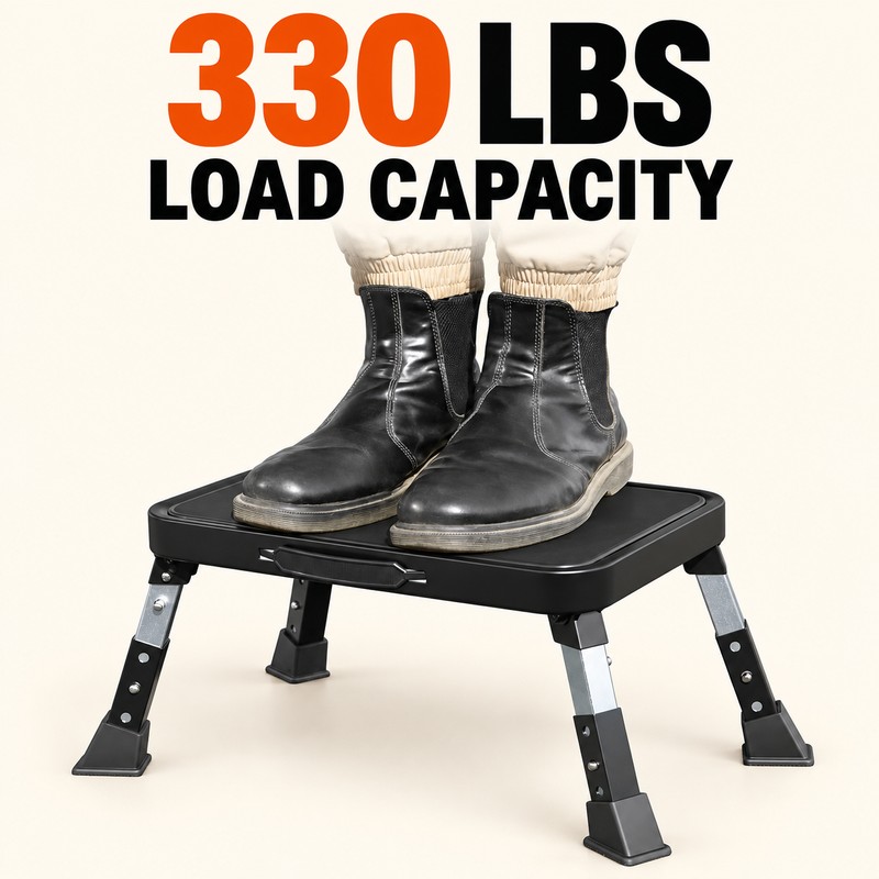 Adjustable Folding Step Stool for Home & RV, 3 Height
