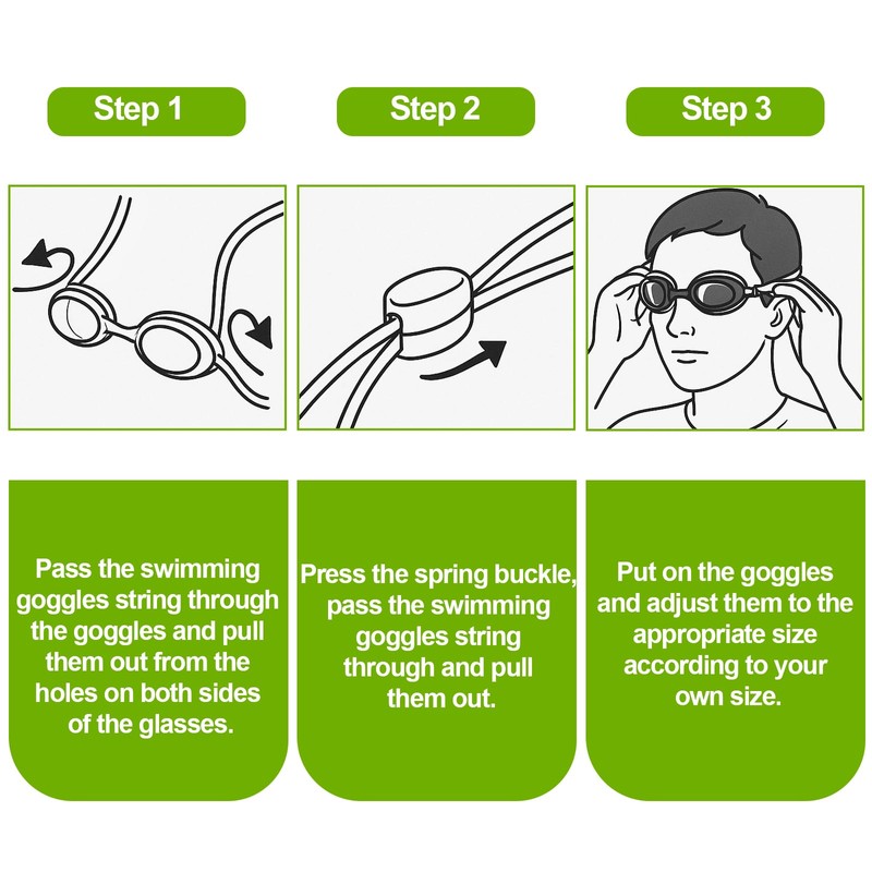 smrtcol Swimming Bungee Goggle Strap-Bungee Cord Straps for Swim Goggles