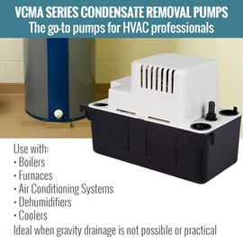 Little Giant 554425 VCMA-20ULS 80 GPH 1/30 HP Automatic Condensate Pump with Safety Switch for HVAC, Dehumidifier, Furnace, Air Conditioner