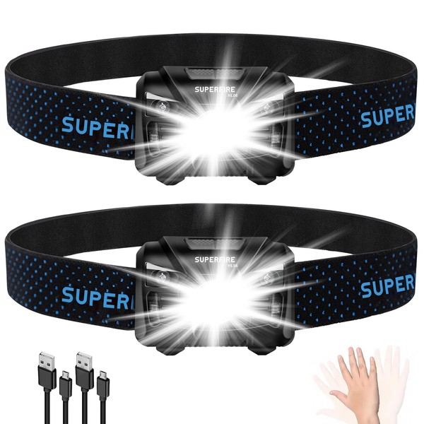 SuperFire HL06 Forehead Torch, Headlamp, Ultralight Super Bright 350 Lumen