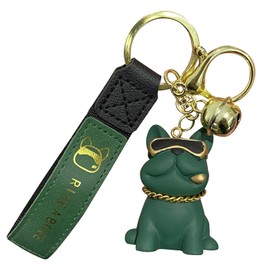Moerstar Keychain, Cute Dog Keychain, Stylish, Keychain, Ring, Cartoon Bulldog Resin, Tide Cool, 3D Keychain, 4 Colors, Accurate, Individuality, Popular, green