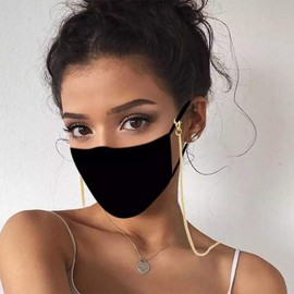 Aimimier Stainless Steel Mask Chain Face Mask Lanyard Necklace Stylish Eyeglasses Strap Chain Hanger for Women Men(Gold)