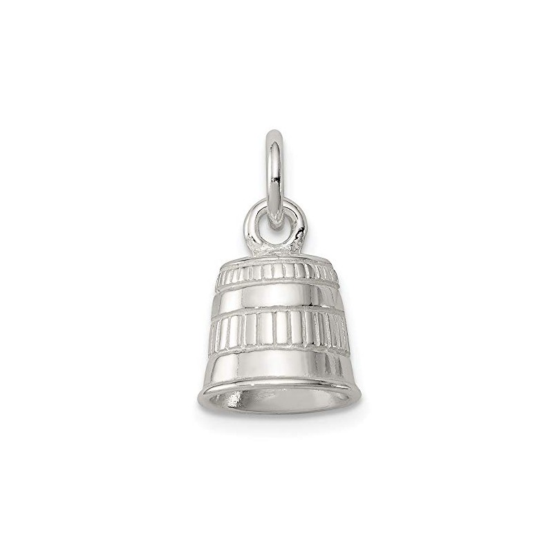 Saris and Things 925 Sterling Silver Thimble Charm Pendant