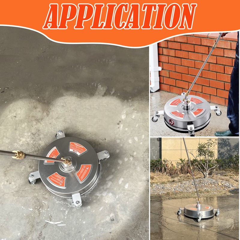 M MINGLE 14'' Pressure Washer Surface Cleaner Attachment, Driveway Power