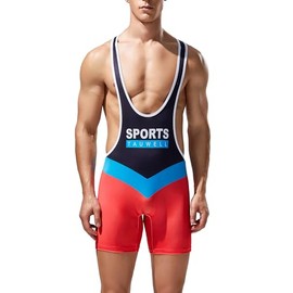 YUFEIDA Men's Sports Shirts Active Undershirts One Piece Boxer Singlet Wrestling Bodywear Active Base Layers Bodysuit