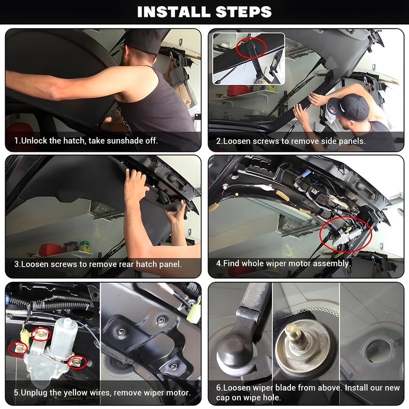 JNNJ Car Plug Grommet Cap, Car Rear Wiper Delete Plug
