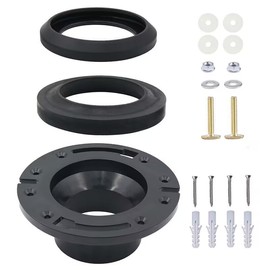 Duisanji RV Toilet Seal and 3'' Floor Flange Kit Fits RV 300/310/320 Series 3 in 1 Combo Kit - Black Replaces 385345892 Socket Flange and 385311658 Flush Seal and 385311652 Base Seal