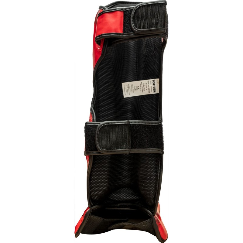 TOP TEN Power Ink Shin Guards Red Size XL