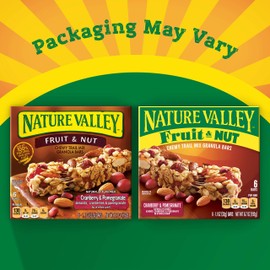 Nature Valley Chewy Fruit & Nut Granola Bars, Cranberry Pomegranate, 6 Bars, 6.7 OZ (Pack of 6)