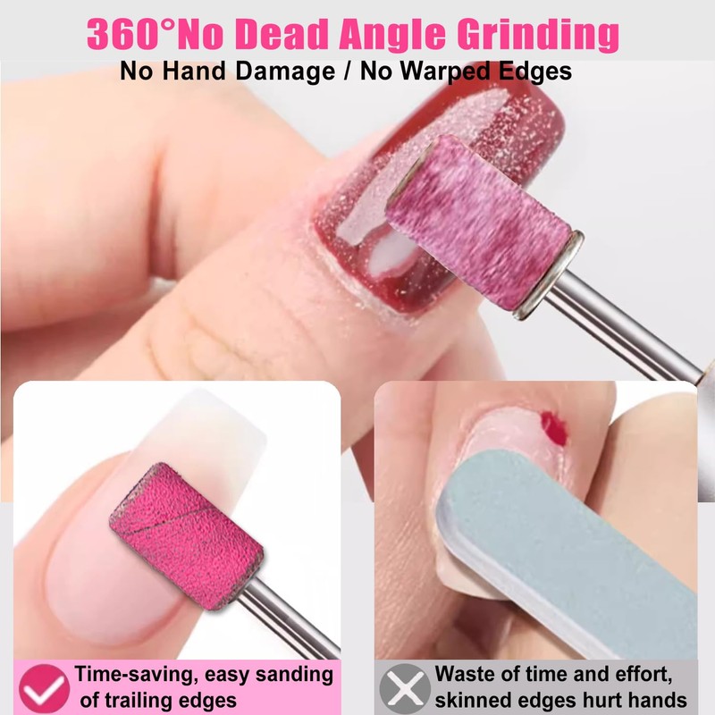 Haozher Nail Drill Bits, 135 Pcs Sanding Bands for Nail
