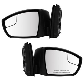 OCPTY Left and Right Side View Mirror Fit for 2012-2014 For Ford For FOCUS S; Non-Heated; W/Cover; Textured; FO1320461 FO1321461
