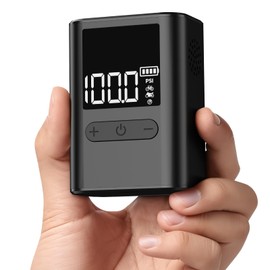 HIITYFF Mini Bike Tire Pump with Gauge, 20L/min Fast Inflate Tiny Pump, Portable Electric Bicycle Air Pump, Auto Stop, USB-C Charging for Road Bikes, Mountain Bikes, E-Bike (Presta & Schrader Valves)