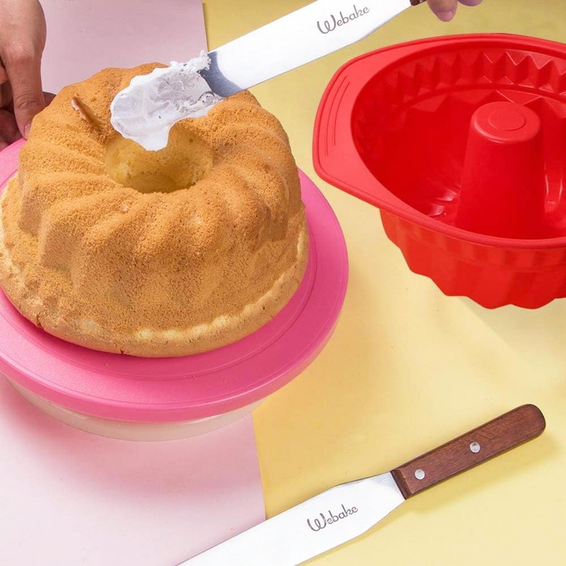 Webake Molde de silicona estriada para tartas, molde antiadherente para
