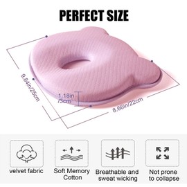 2025 New Upgrade Donut Soft and Cozy Pillow Prеvents FΙat hеad and Shapеs Hеad Breathable Pillow Pink