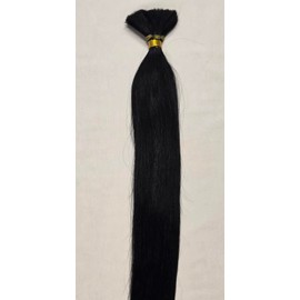 Hair Faux You 20" 100 grams, Double Drawn,10 Bundles,100% Human V-light Bulk Hair Extensions (Loose Hair) #1 Jet Black