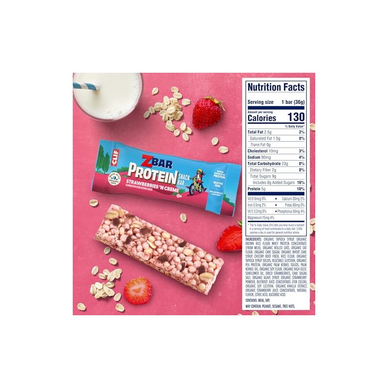 Zbar Protein Strawberries 'N Creme Crispy Snack Bars